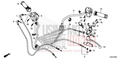 LEVIER DE GUIDON/COMMUTATEUR/CABLE CBF300NAJ de 2018